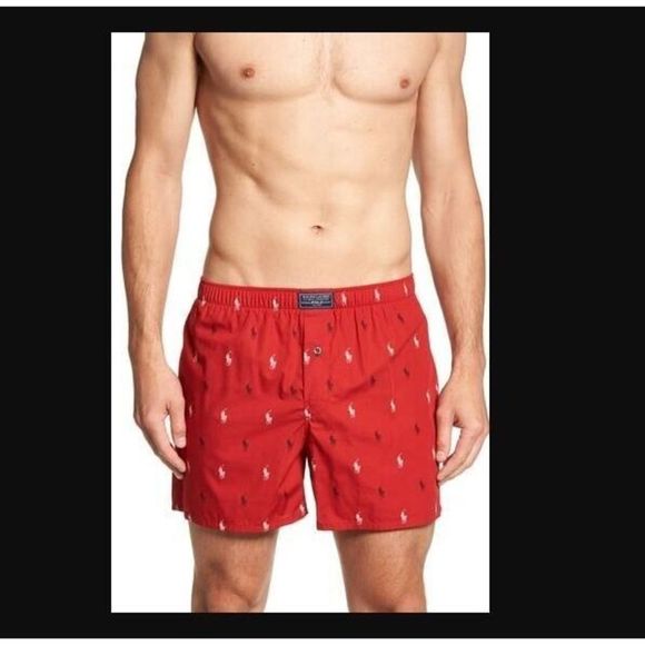 Polo Ralph Lauren R382RL Men's Sz XL Red Allover Pony Print Classic Fit Boxers - Picture 4 of 4
